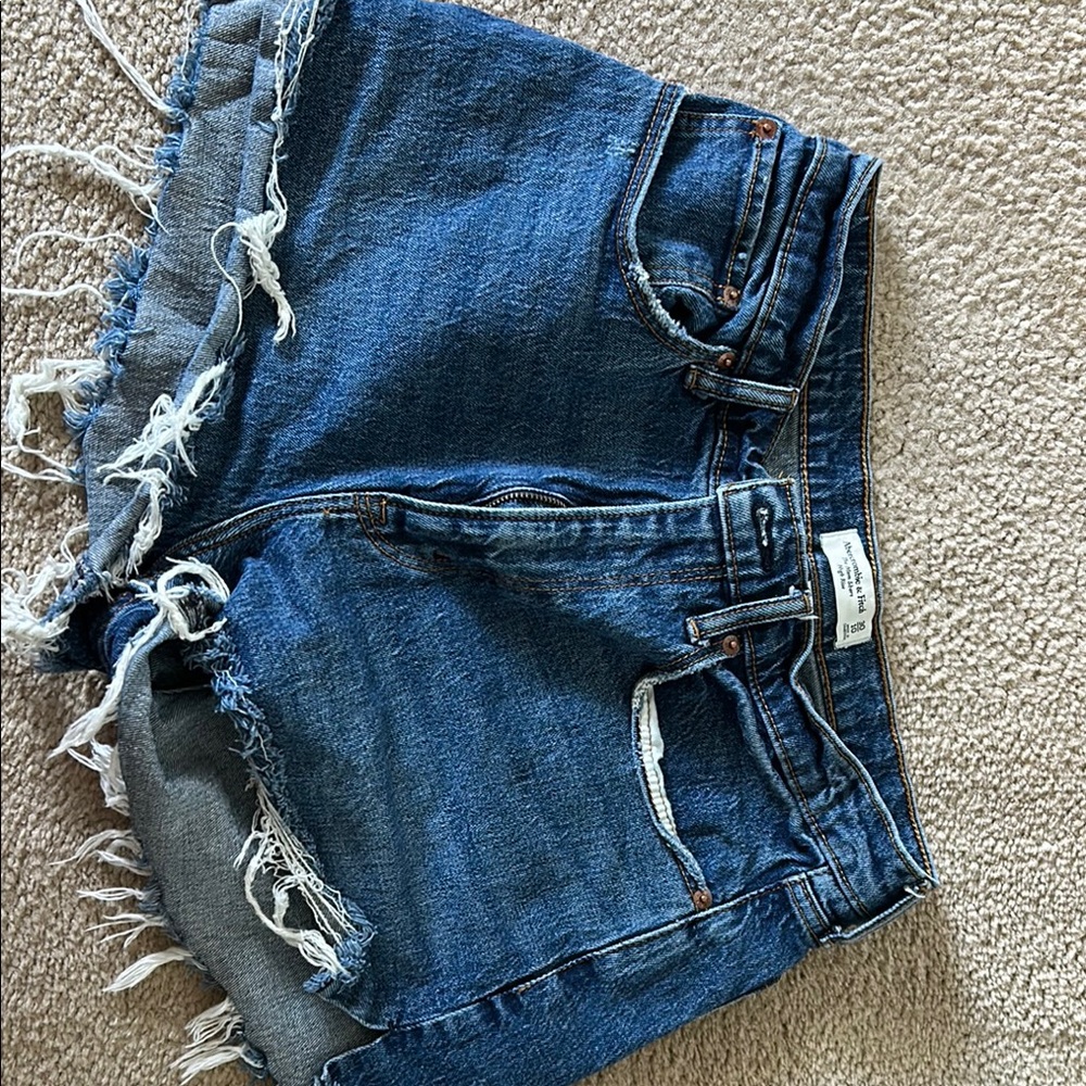 Abercrombie & Fitch Distressed Blue Jean Shorts
